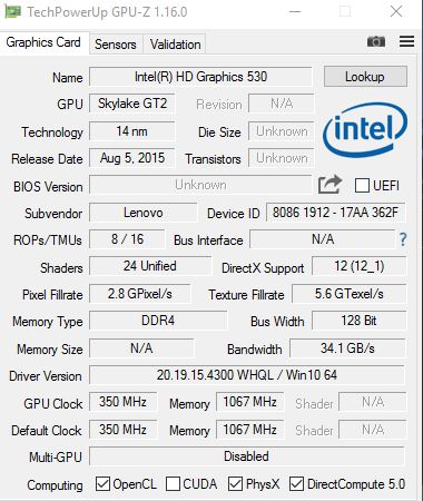 Intel HD 630