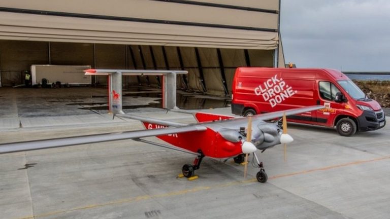 Royal Mail Drones carry post to remote Orkney Island in trial to reduce carbon emissions